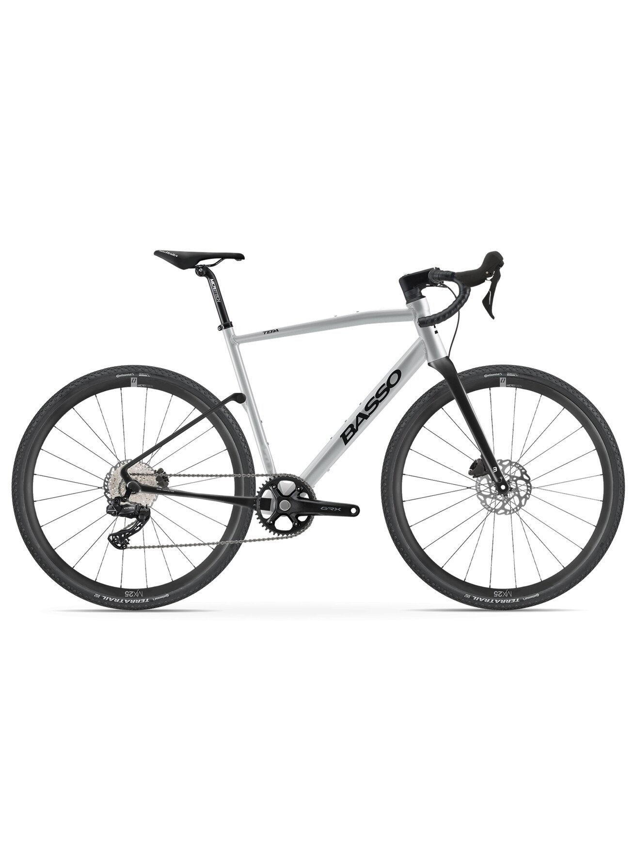 Basso Tera Gravel / SHIMANO GRX 610 1x12 / Microtech MX 25 / Silver Gravel dviratis Basso Tera Gravel / SHIMANO GRX 610 1x12 / Microtech MX 25 / Silver Gravel dviratis