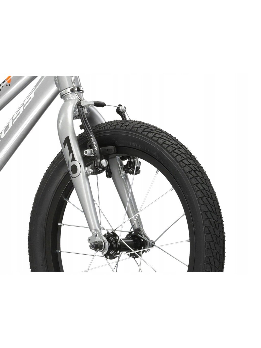 KROSS Racer 4.0 sil-whi-ora g vaikiškas dviratis (16") 7 KROSS Racer 4.0 sil-whi-ora g vaikiškas dviratis (16") 7