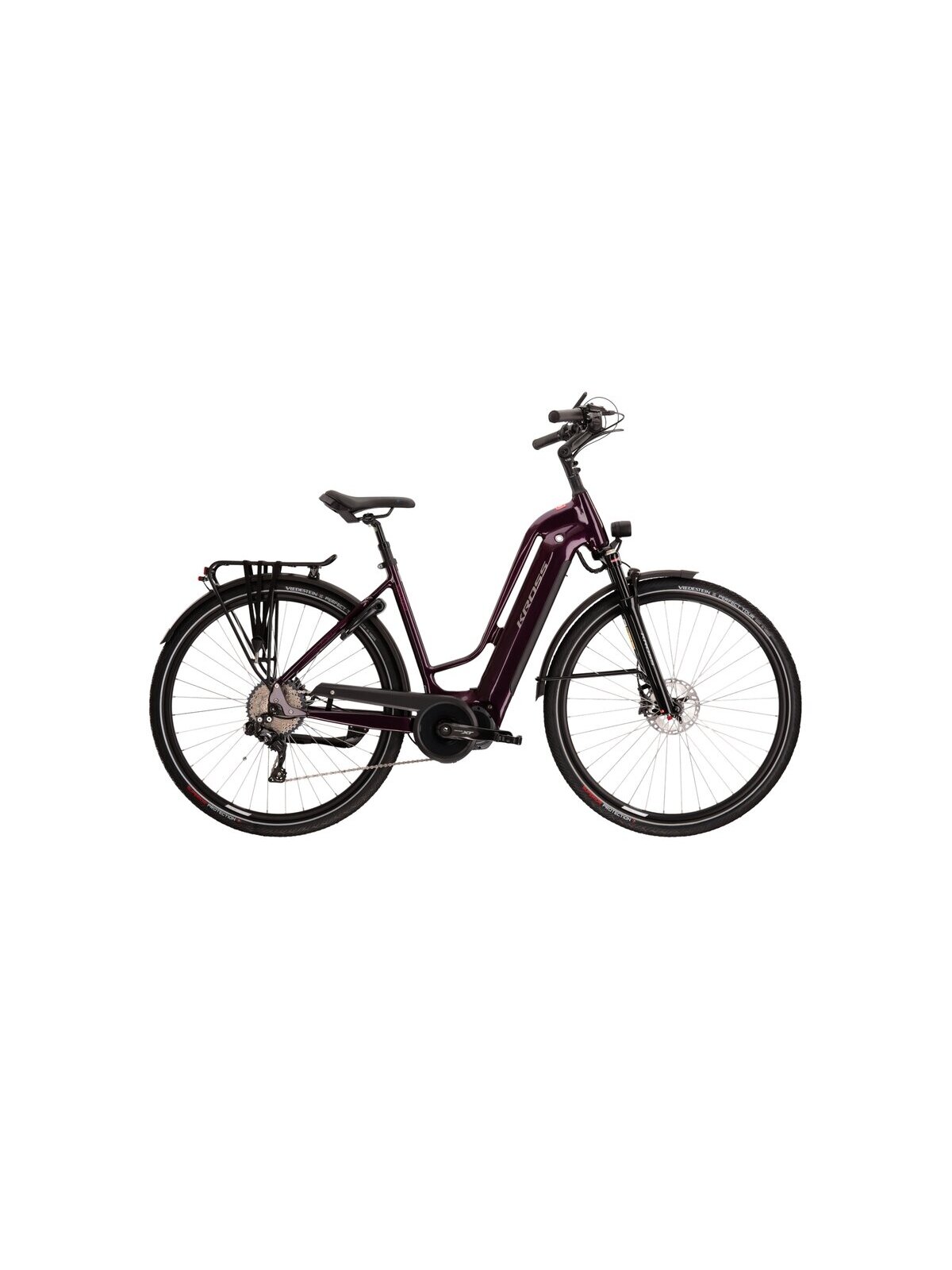 KROSS Trans Hybrid Prestige D 630 Wh pur g elektrinis moteriškas miesto dviratis