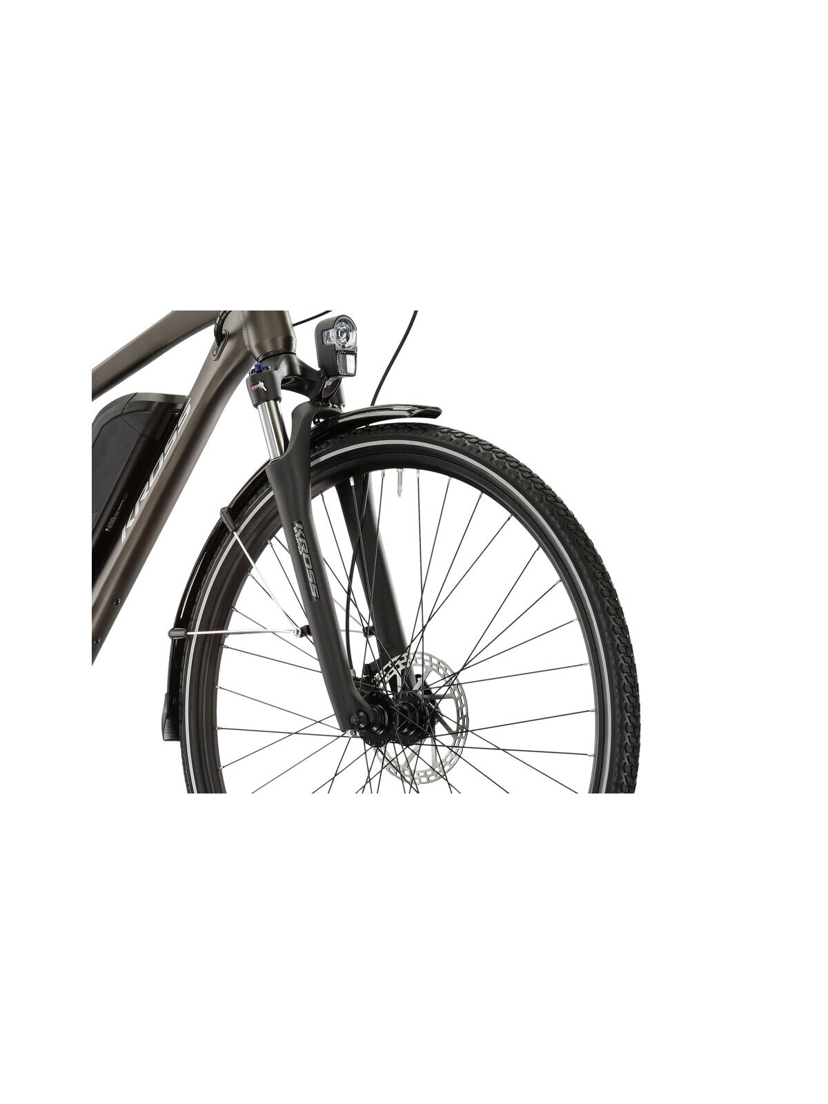 KROSS Trans Hybrid ZZ 522Wh bro-gry m elektrinis miesto dviratis (28") 8