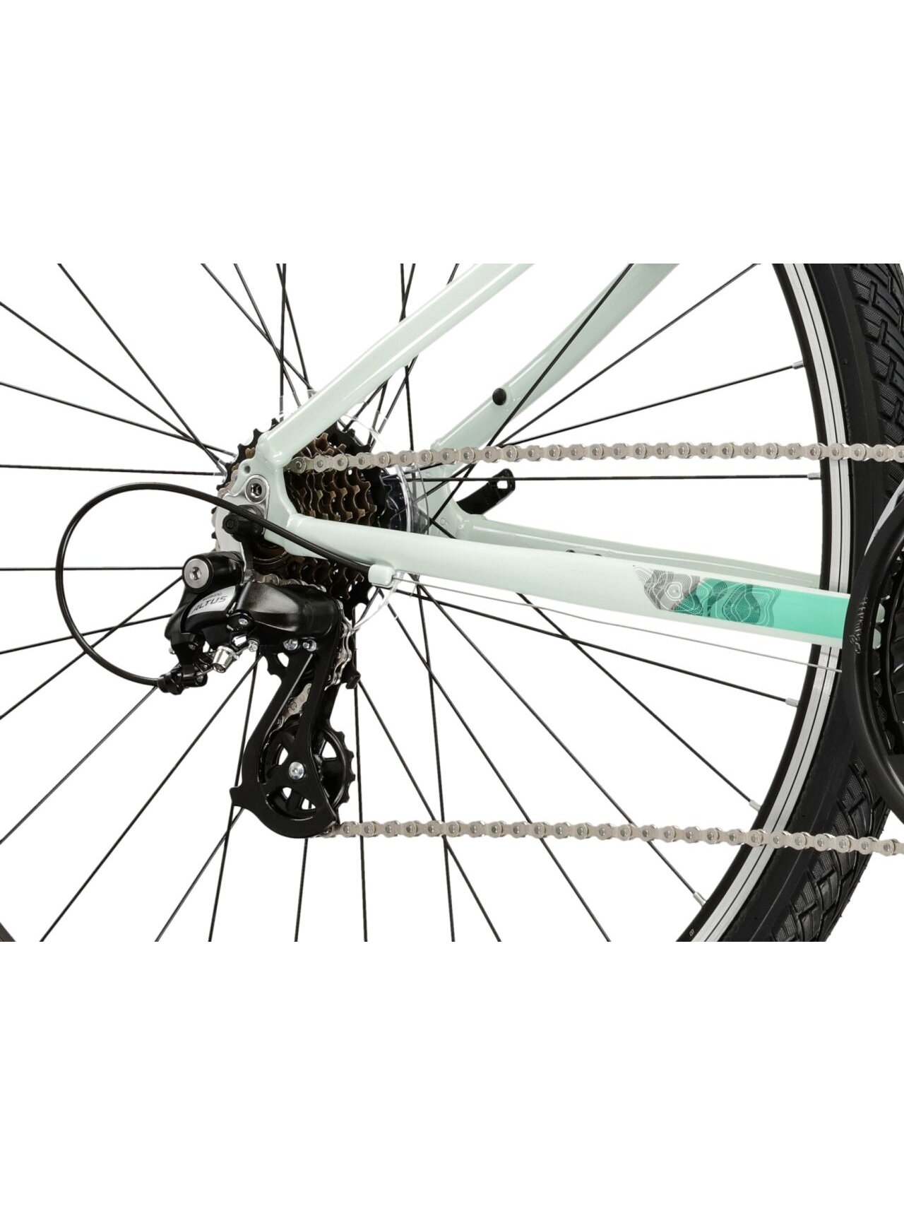 KROSS Evado 2.0 D MY26 / Mint-Black Gloss / moteriškas hibridinis dviratis (28'') 6