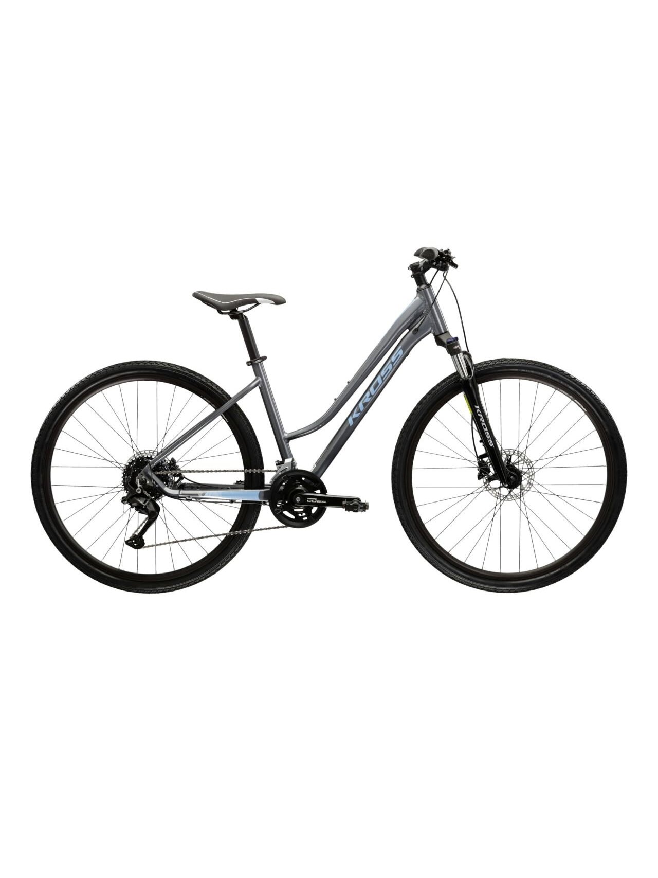 KROSS Evado 5.0 D gry-blu g moteriškas hibridinis dviratis (28") MY25