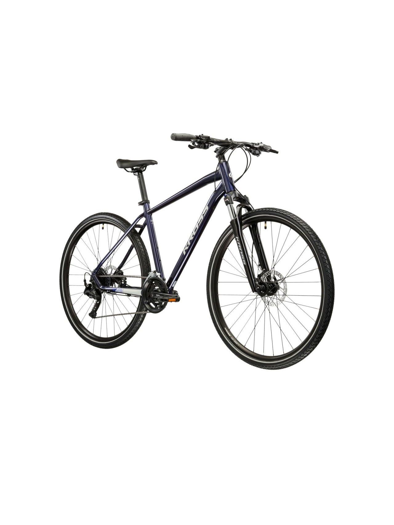 KROSS Evado 5.0 MY26 / Navy Blue-Silver Glossy / hibridinis dviratis (28'') 1