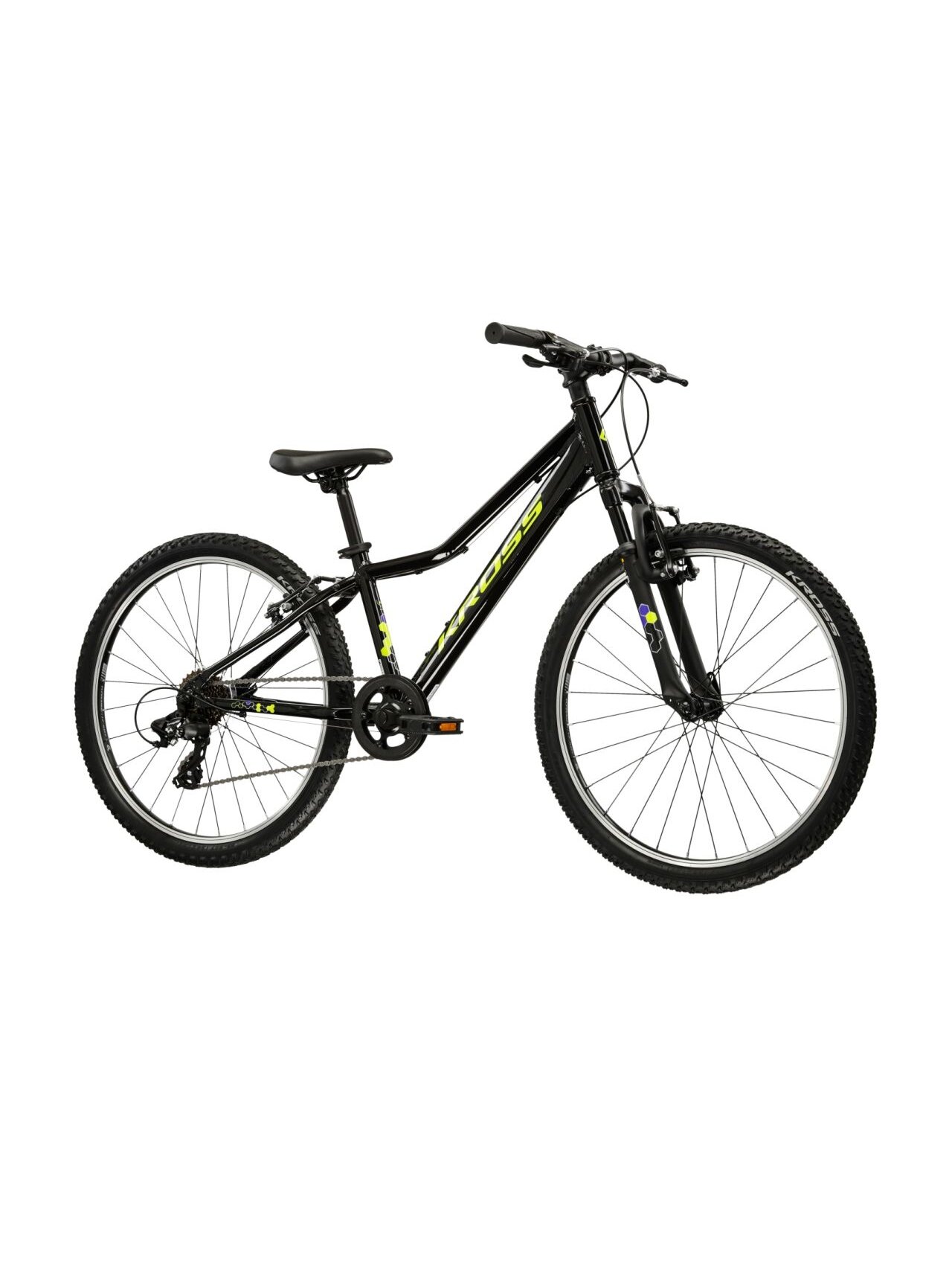KROSS Hexagon JR 24 MY26 / Black-Yellow Gloss / vaikiškas dviratis (24") 1