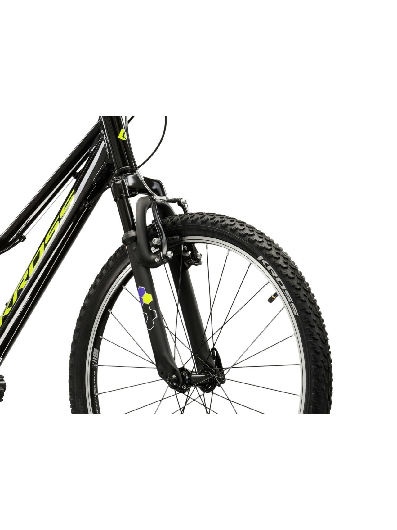 KROSS Hexagon JR 24 MY26 / Black-Yellow Gloss / vaikiškas dviratis (24") 4 KROSS Hexagon JR 24 MY26 / Black-Yellow Gloss / vaikiškas dviratis (24") 4