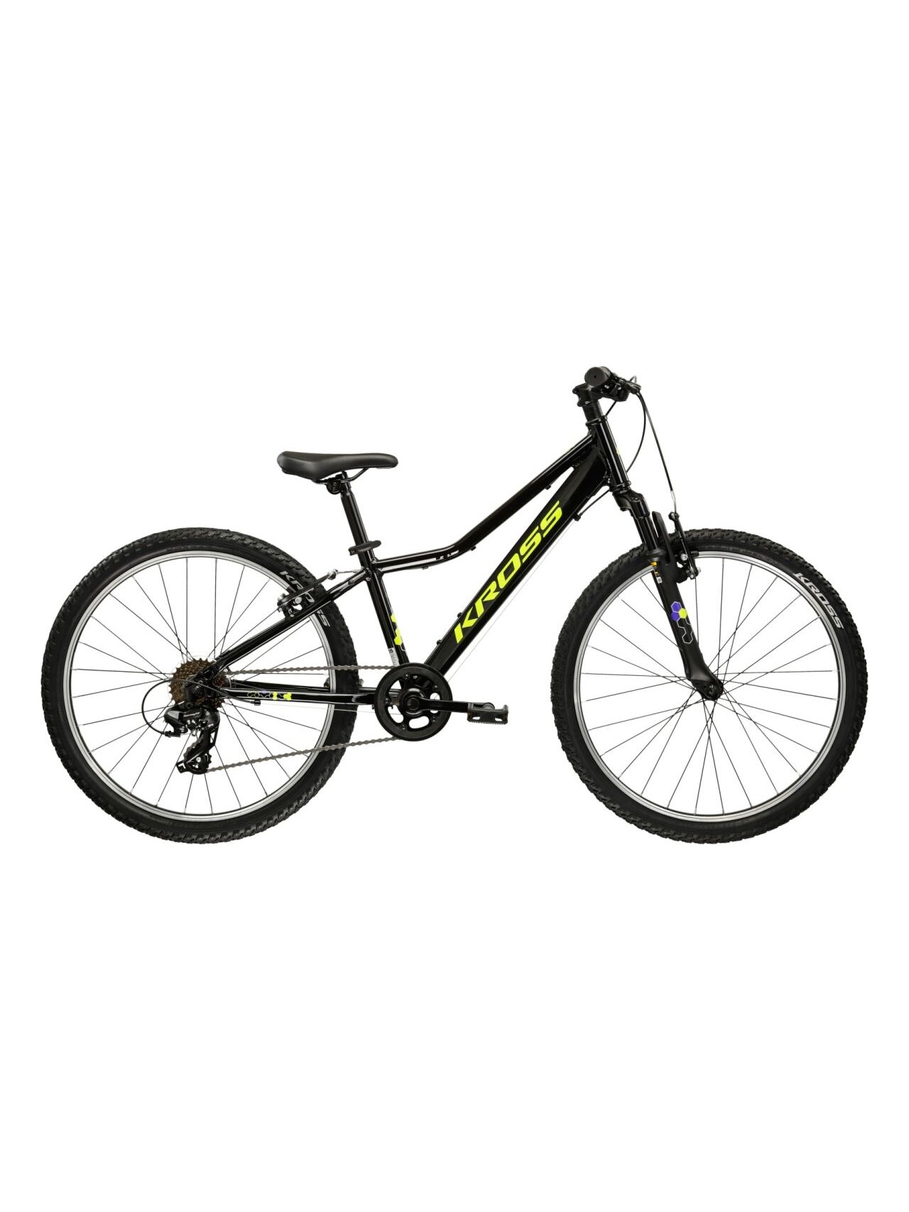 KROSS Hexagon JR 24 MY26 / Black-Yellow Gloss / vaikiškas dviratis (24")
