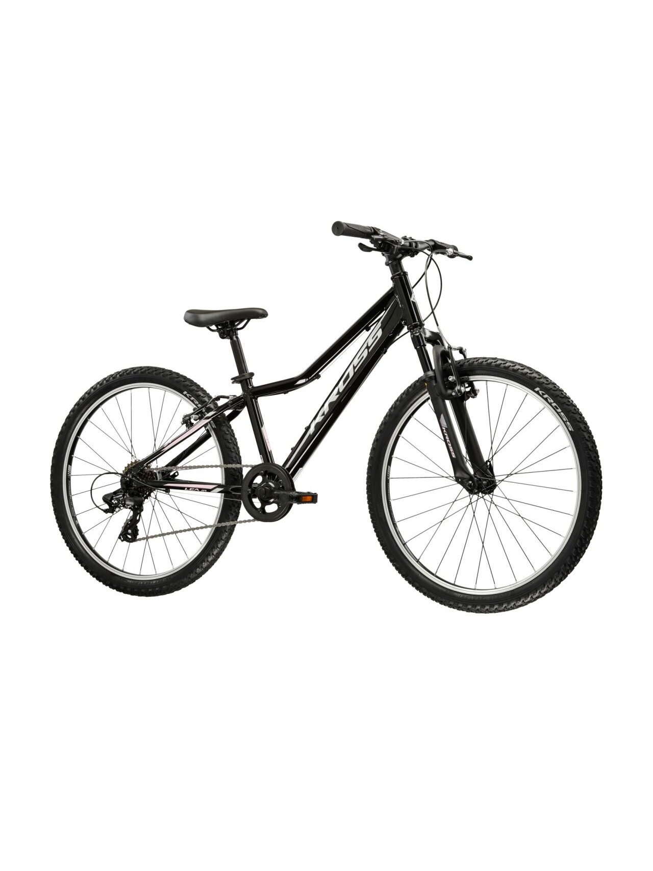 KROSS Lea JR 24 D MY26 / Black-Silver Glossy / mergaitiškas vaikiškas dviratis (24") 1 KROSS Lea JR 24 D MY26 / Black-Silver Glossy / mergaitiškas vaikiškas dviratis (24") 1