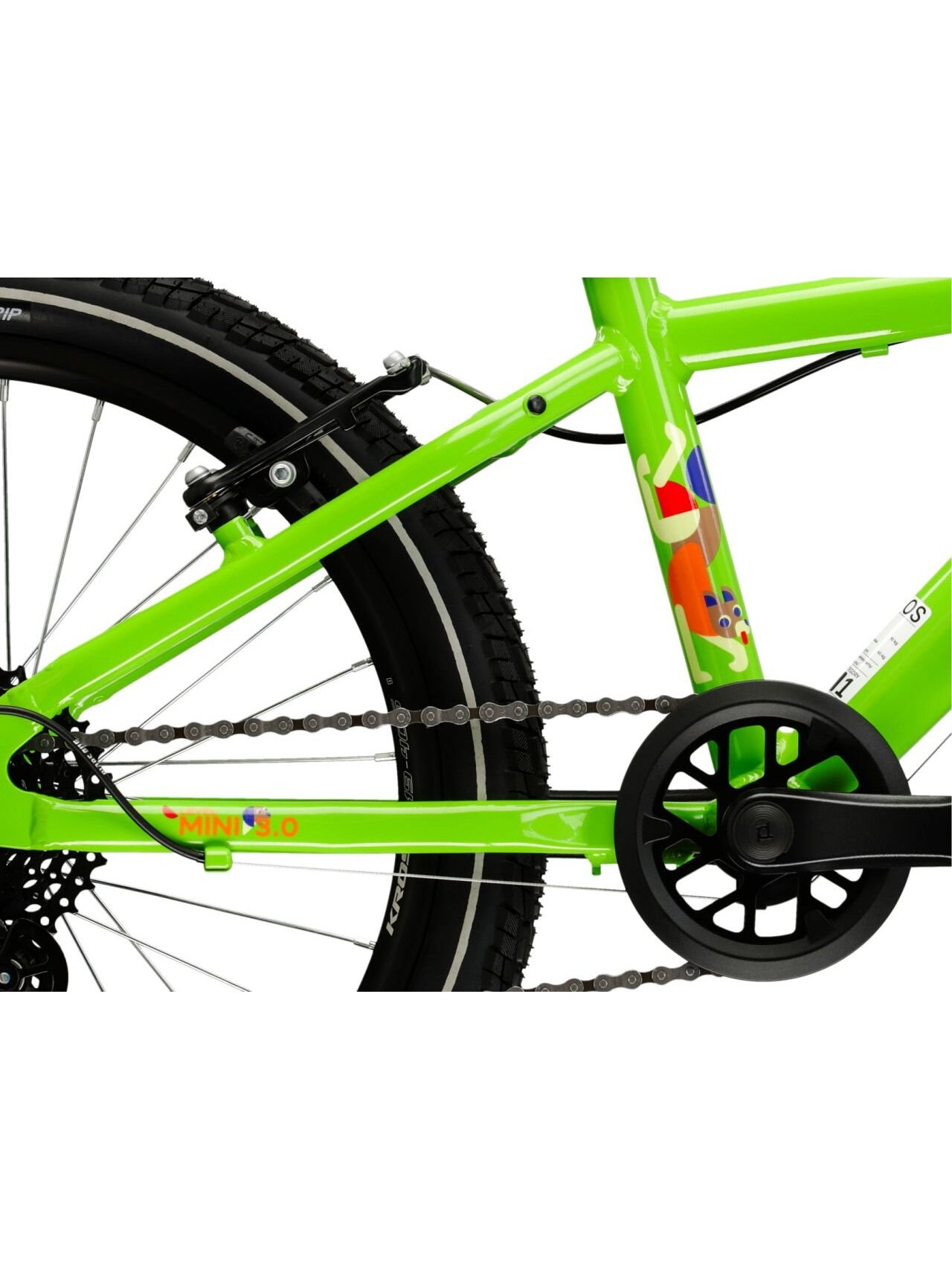 KROSS Level Mini 3.0 Light / Green-Orange Gloss / vaikiškas dviratis (20") 8