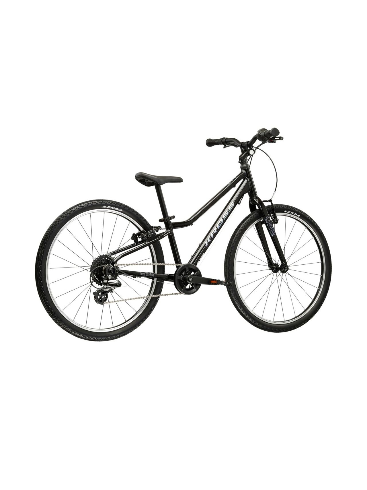 KROSS Liftie 24 / Juoda-sidabrinė blizgi / lengvas vaikiškas dviratis (24") 2