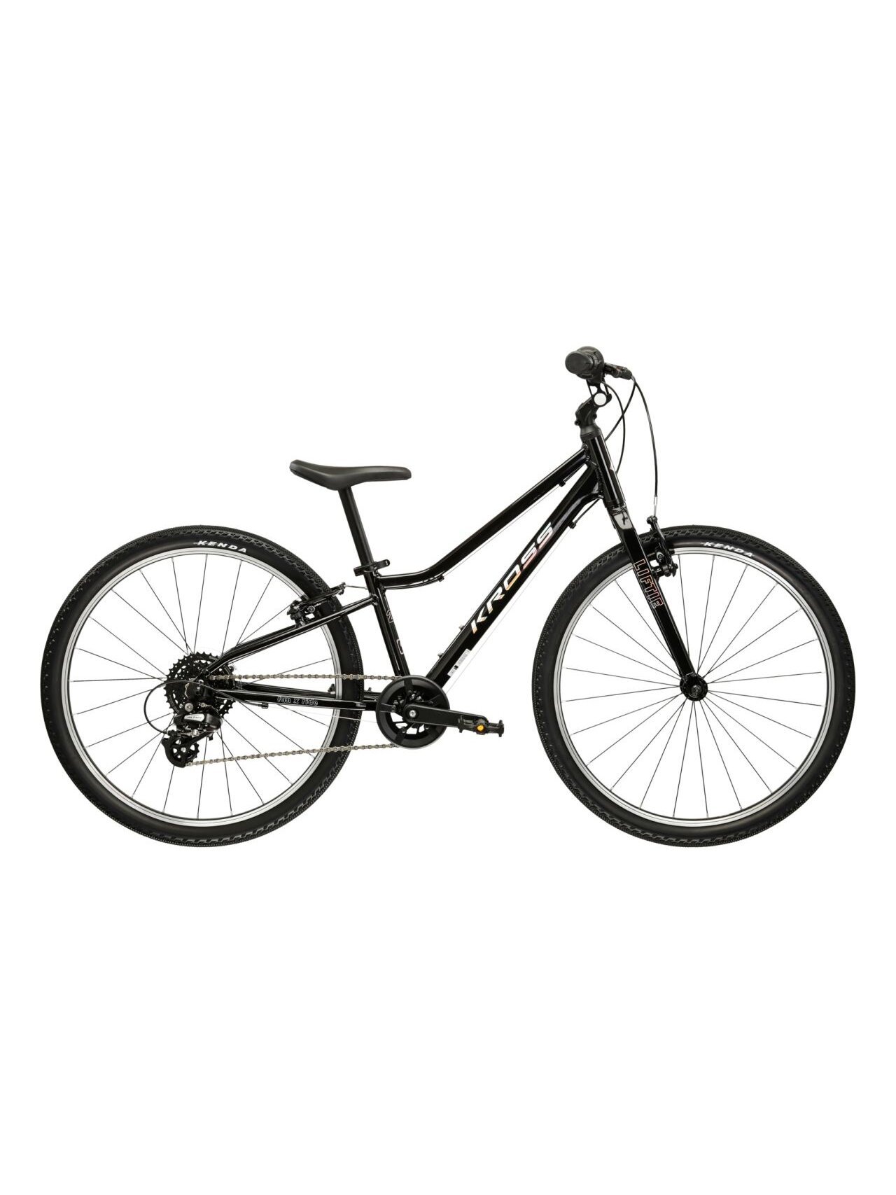KROSS Liftie 24 / Juoda-sidabrinė blizgi / lengvas vaikiškas dviratis (24") KROSS Liftie 24 / Juoda-sidabrinė blizgi / lengvas vaikiškas dviratis (24")