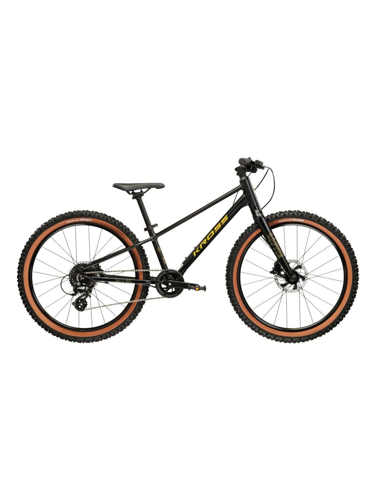 KROSS Liftie 24 X MY26 / Black-Yellow Matt / lengvas vaikiškas dviratis (24")