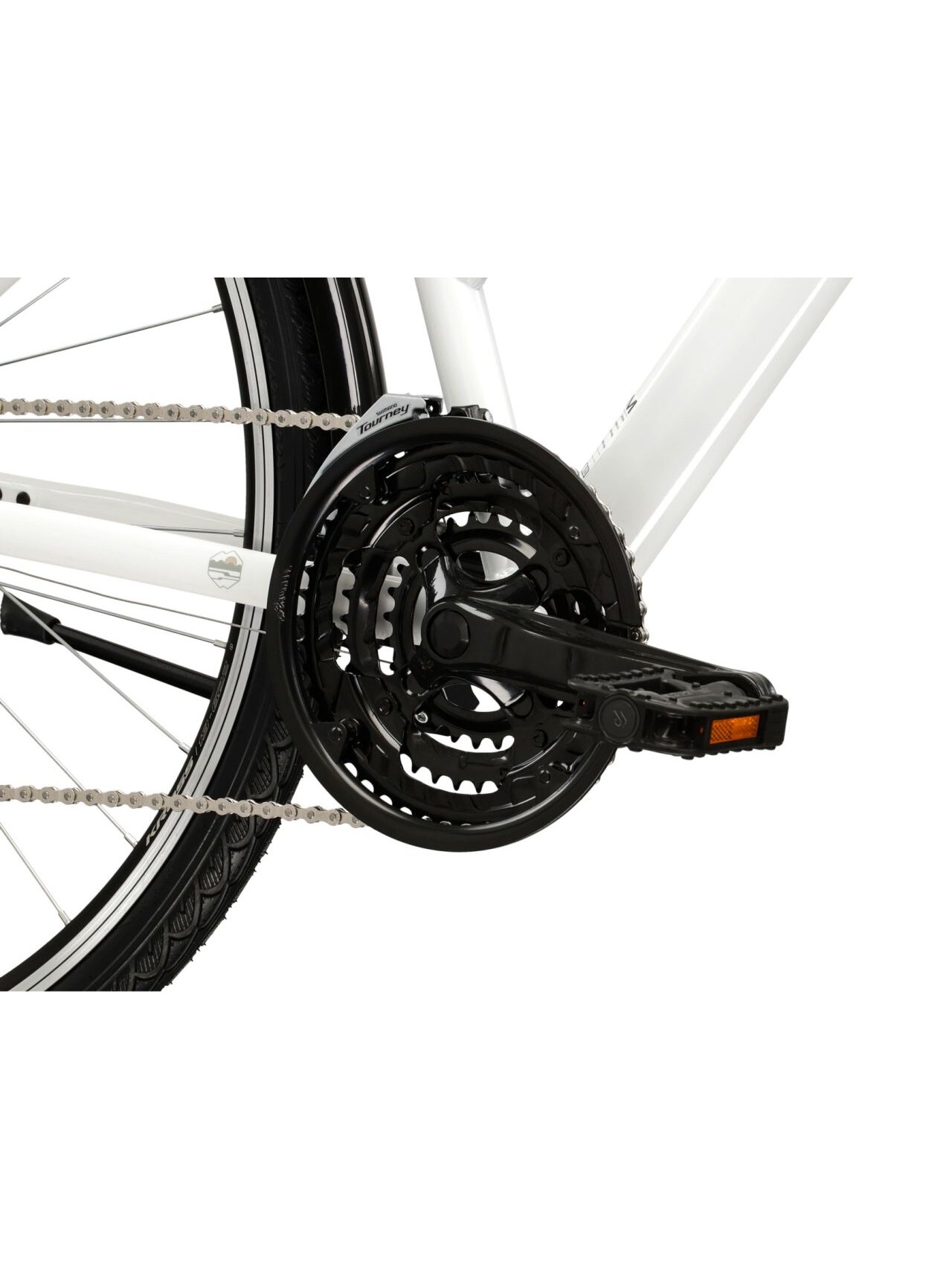 KROSS Trans 1.0 D / White-Grey Gloss / moteriškas miesto dviratis (28") MY26 6