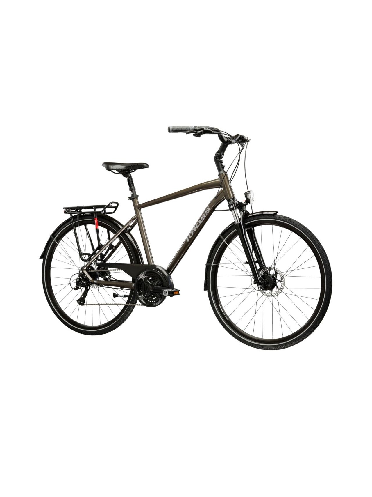 KROSS Trans 4.0 D / Brown-Silver Gloss / miesto dviratis (28") MY25 1