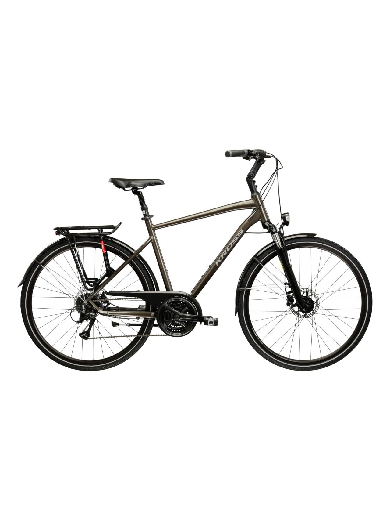 KROSS Trans 4.0 D / Brown-Silver Gloss / miesto dviratis (28") MY25