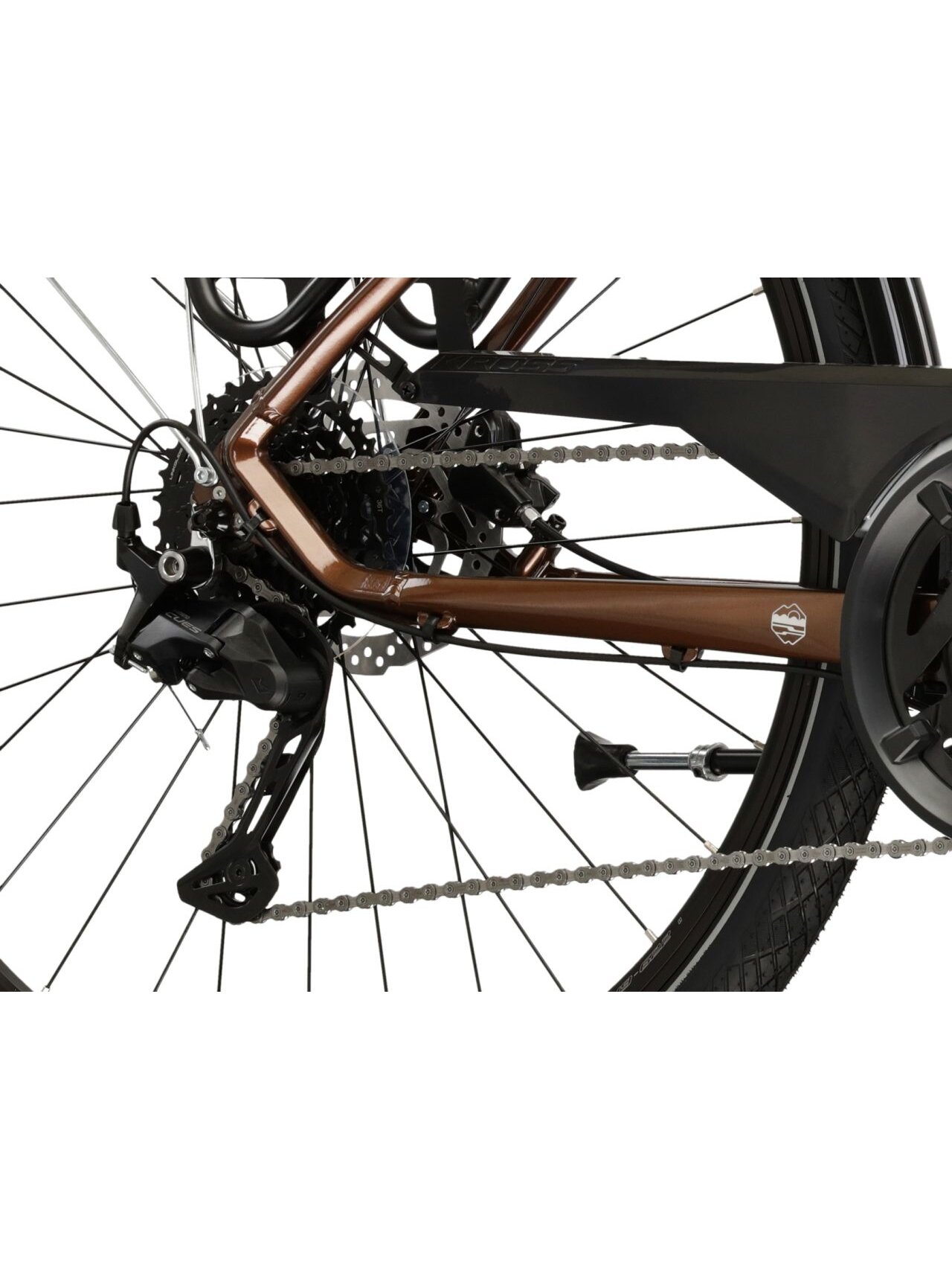 KROSS Trans 5.0 / Brown-Silver Gloss / miesto dviratis (28'') MY25 7