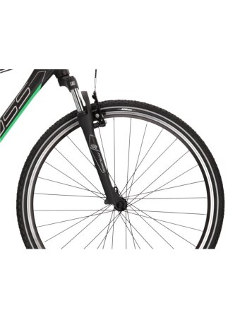 KROSS Evado 2.0 / Black-Green Matte / hibridinis dviratis (28")