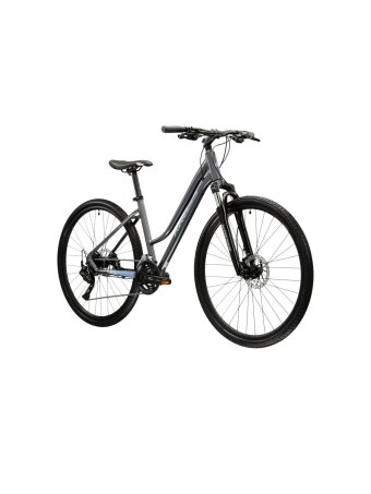 KROSS Evado 5.0 D gry-blu g moteriškas hibridinis dviratis (28") MY25