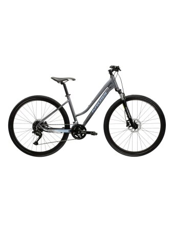 KROSS Evado 5.0 D gry-blu g moteriškas hibridinis dviratis (28") MY25