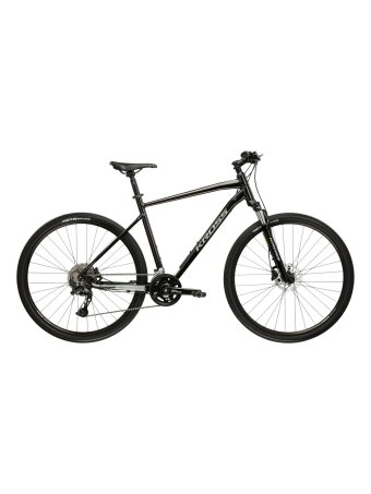 KROSS Evado 7.0 / Black-Silver Gloss / hibridinis dviratis (28")