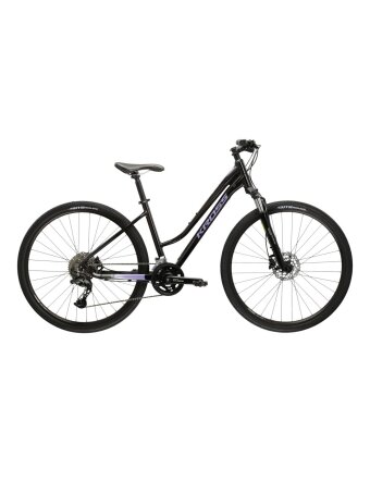 KROSS Evado 7.0 D bla-pur g moteriškas hibridinis dviratis (28") MY25