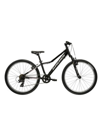 KROSS Lea JR 24 D MY26 / Black-Silver Glossy / mergaitiškas vaikiškas dviratis (24")