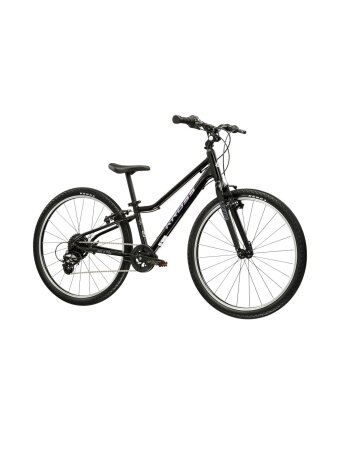 KROSS Liftie 24 / Juoda-sidabrinė blizgi / lengvas vaikiškas dviratis (24")