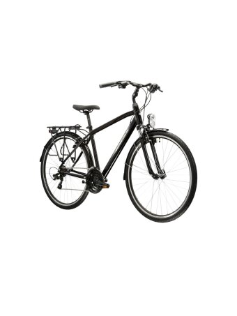 KROSS Trans 1.0 / Black-Grey Gloss / miesto dviratis (28")