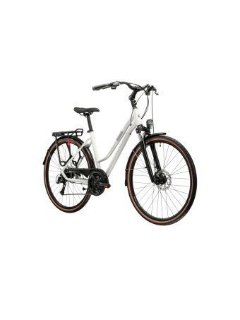 KROSS Trans 3.0 ULT.RA D / White Holo Gloss / moteriškas miesto dviratis (28")