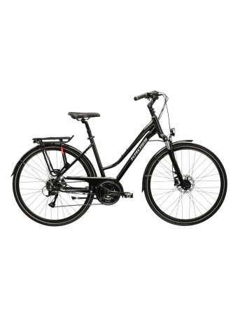 KROSS Trans 4.0 D / Black-Silver Gloss / moteriškas miesto dviratis (28") MY25