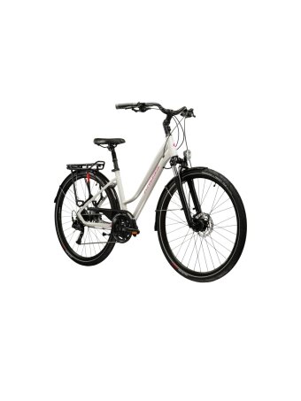 KROSS Trans 5.0 D / Grey-Pink Gloss / moteriškas miesto dviratis (28") MY25