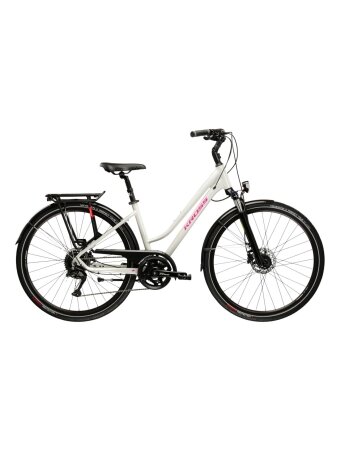 KROSS Trans 5.0 D / Grey-Pink Gloss / moteriškas miesto dviratis (28") MY25