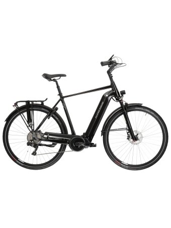 KROSS Trans Hybrid Prestige / 630 Wh / Black-Silver Gloss / elektrinis miesto dviratis (28")
