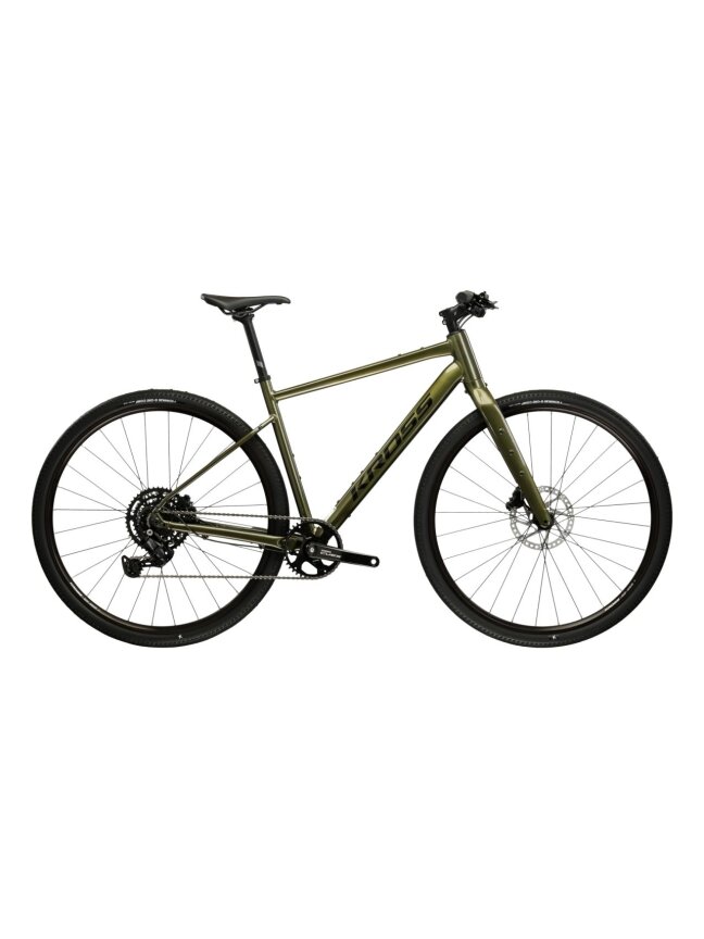 KROSS Esker 1.0 FL MY26 / Green-Graphite Glossy / Gravel dviratis (28")