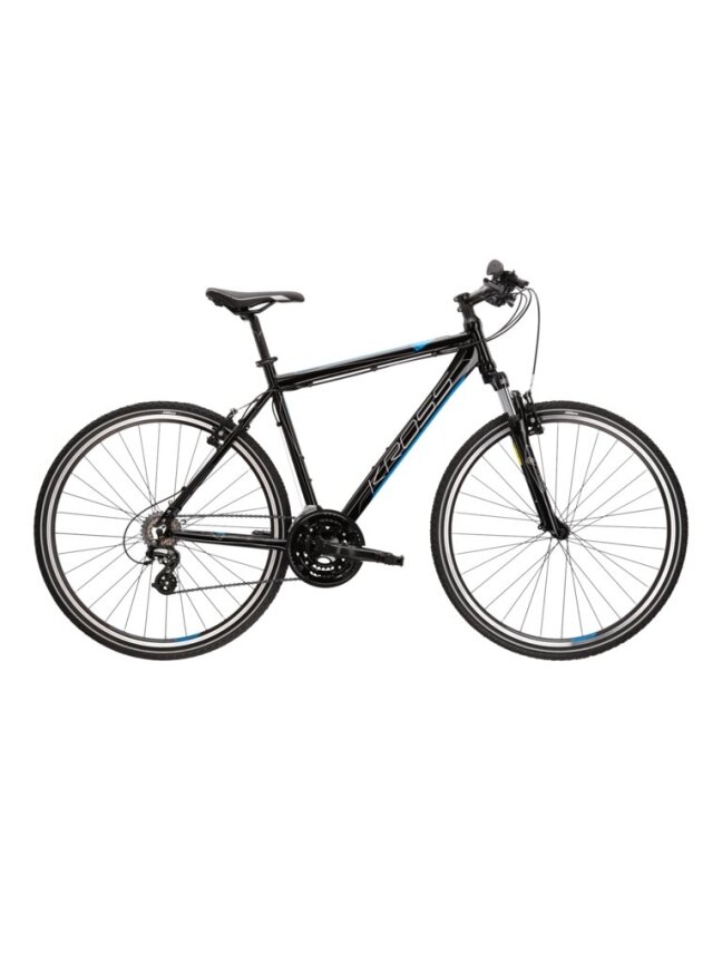 KROSS Evado 2.0 / Black-Blue Gloss / hibridinis dviratis (28")
