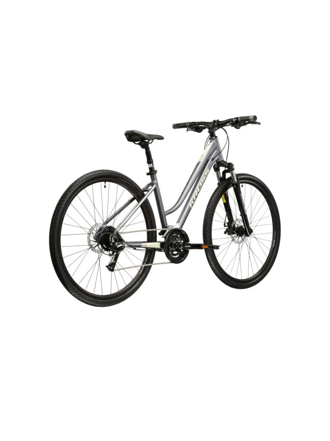KROSS Evado 3.0 D MY26 / Grey-Green Gloss / moteriškas hibridinis dviratis (28") 2