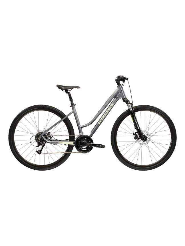 KROSS Evado 3.0 D MY26 / Grey-Green Gloss / moteriškas hibridinis dviratis (28")