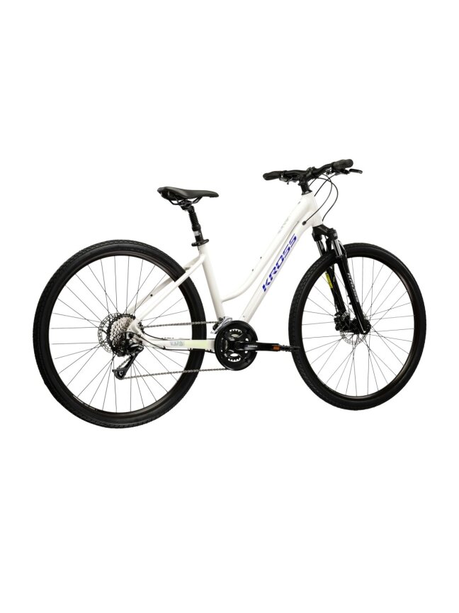 KROSS Evado 4.0 D MY26 / Grey-Navy Blue Glossy / moteriškas hibridinis dviratis (28") 2