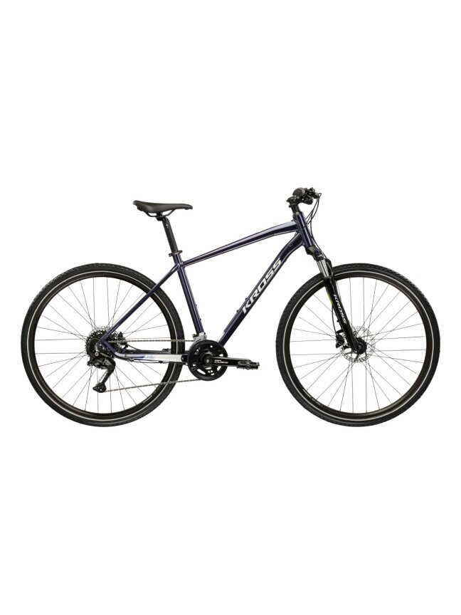 KROSS Evado 5.0 MY26 / Navy Blue-Silver Glossy / hibridinis dviratis (28'')