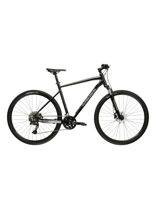 KROSS Evado 7.0 / Black-Silver Gloss / hibridinis dviratis (28") KROSS Evado 7.0 / Black-Silver Gloss / hibridinis dviratis (28")