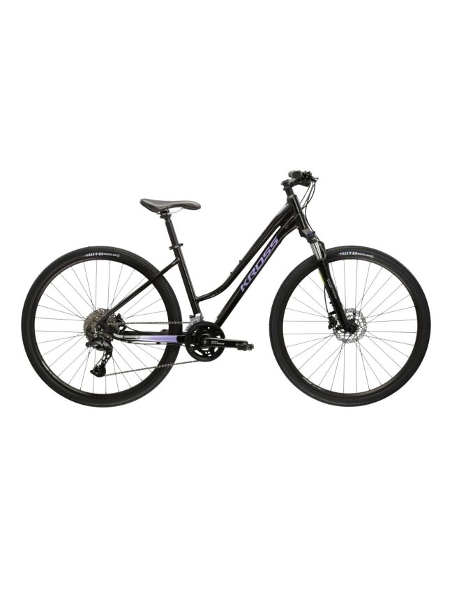KROSS Evado 7.0 D bla-pur g moteriškas hibridinis dviratis (28") MY25