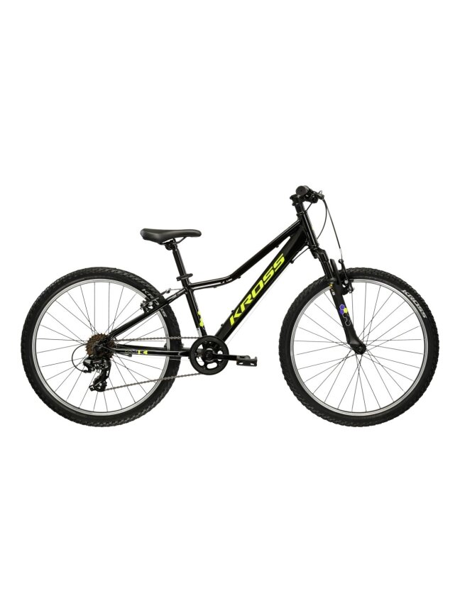 KROSS Hexagon JR 24 MY26 / Black-Yellow Gloss / vaikiškas dviratis (24")