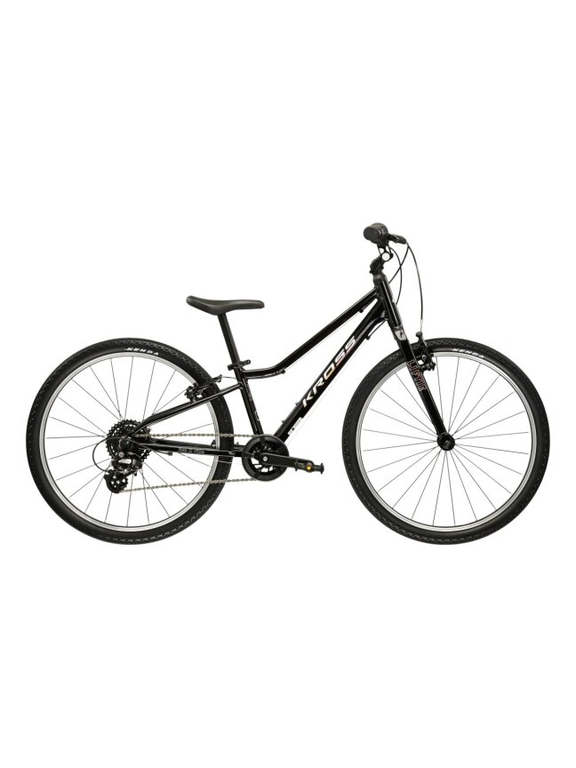 KROSS Liftie 24 / Juoda-sidabrinė blizgi / lengvas vaikiškas dviratis (24") KROSS Liftie 24 / Juoda-sidabrinė blizgi / lengvas vaikiškas dviratis (24")