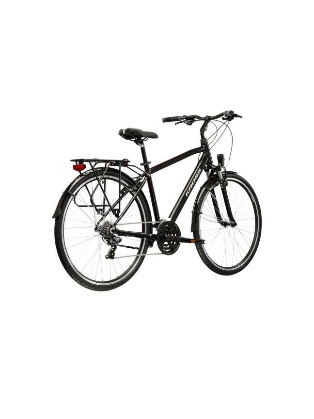 KROSS Trans 1.0 D / Black-Silver Gloss / miesto dviratis (28") MY26 2