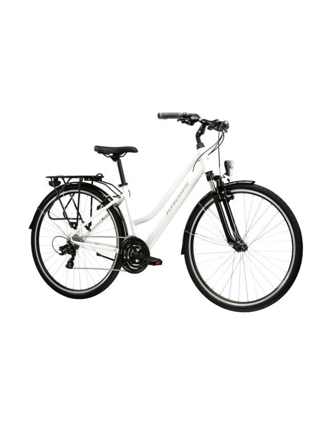 KROSS Trans 1.0 D / White-Grey Gloss / moteriškas miesto dviratis (28") MY26 1