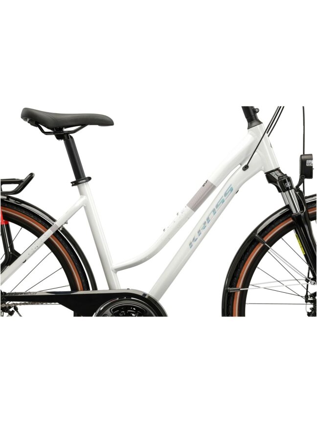 KROSS Trans 3.0 ULT.RA D / White Holo Gloss / moteriškas miesto dviratis (28") 3