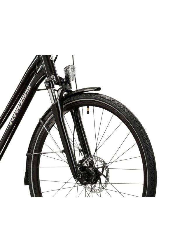 KROSS Trans 4.0 D / Black-Silver Gloss / moteriškas miesto dviratis (28") MY25 4