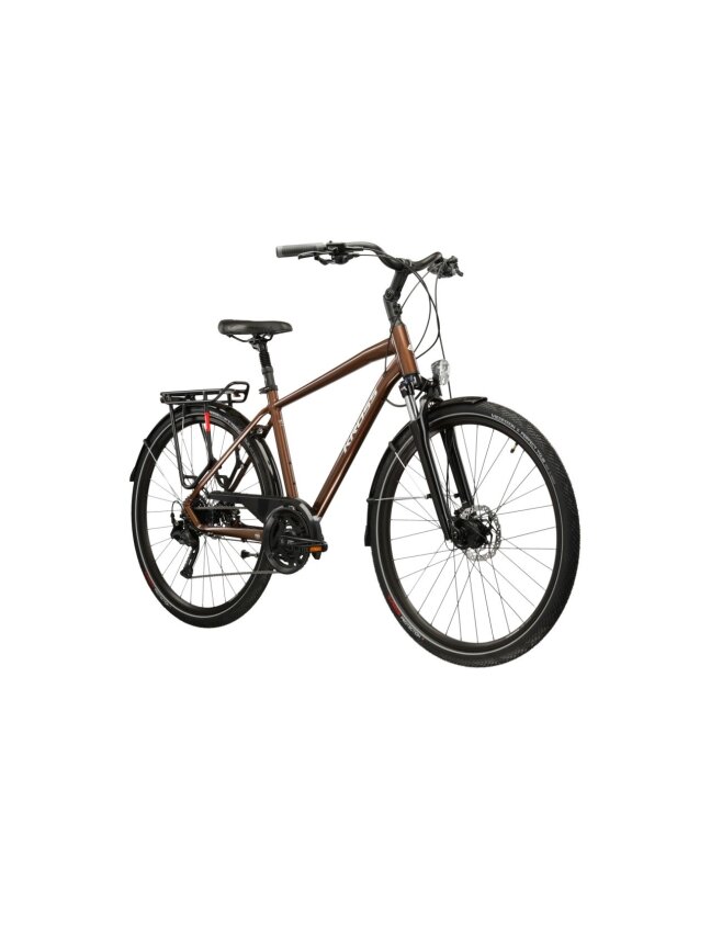 KROSS Trans 5.0 / Brown-Silver Gloss / miesto dviratis (28'') MY25 1