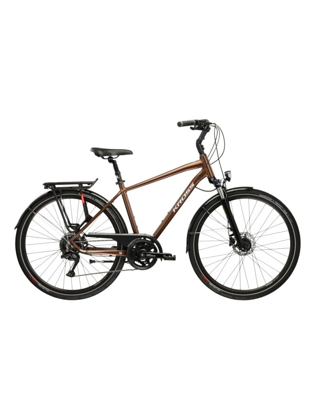 KROSS Trans 5.0 / Brown-Silver Gloss / miesto dviratis (28'') MY25