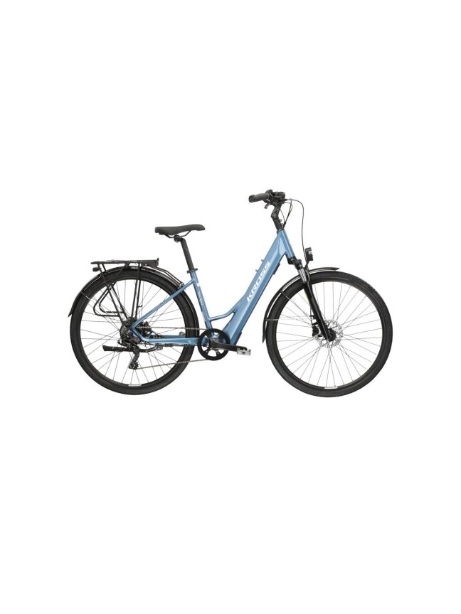 KROSS Trans Hybrid LS 1.0 349 Wh blu-whi g elektrinis miesto dviratis (28")
