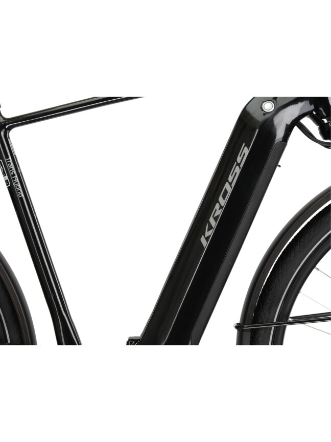 KROSS Trans Hybrid Prestige / 630 Wh / Black-Silver Gloss / elektrinis miesto dviratis (28") 5